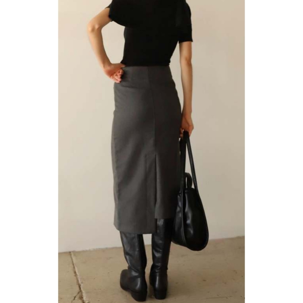 NEW Moon River Asymmetric Hem Maxi Skirt, Size Large*, Color Charcoal - Picture 3 of 12